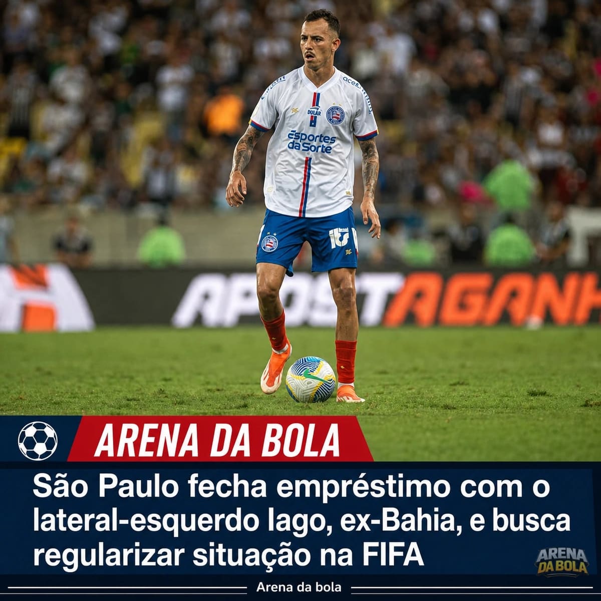 São Paulo fecha empréstimo com o lateral-esquerdo Iago, ex-Bahia, e busca regularizar situação na FIFA