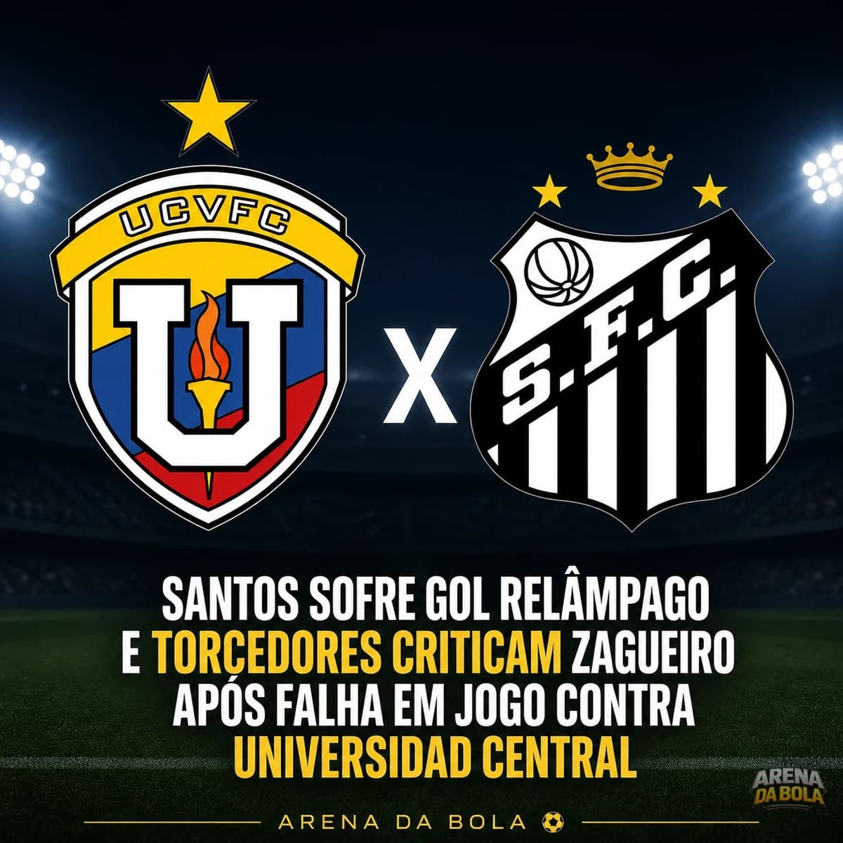 Santos sofre gol relâmpago e torcedores criticam zagueiro após falha em jogo contra Universidad Central
