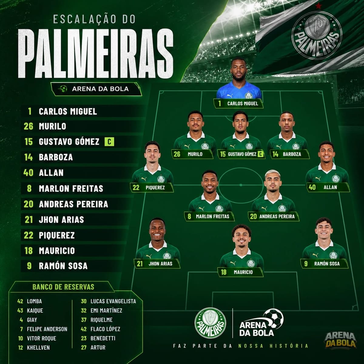 Palmeiras define escalação com mudanças e espera retorno de Paulinho | Brasileirão 2026