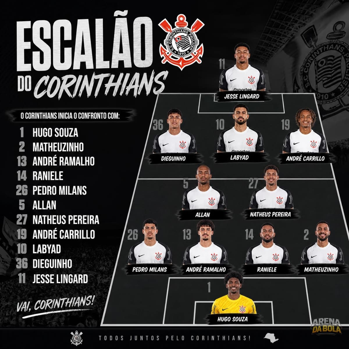 Corinthians muda a equipe e se prepara para duelo decisivo contra o Athletico-PR | Brasileirão 2026