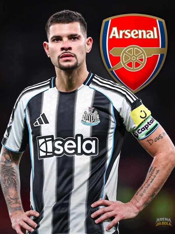 Arsenal faz proposta oficial de £55 milhões por Bruno Guimarães, mas Newcastle rejeita