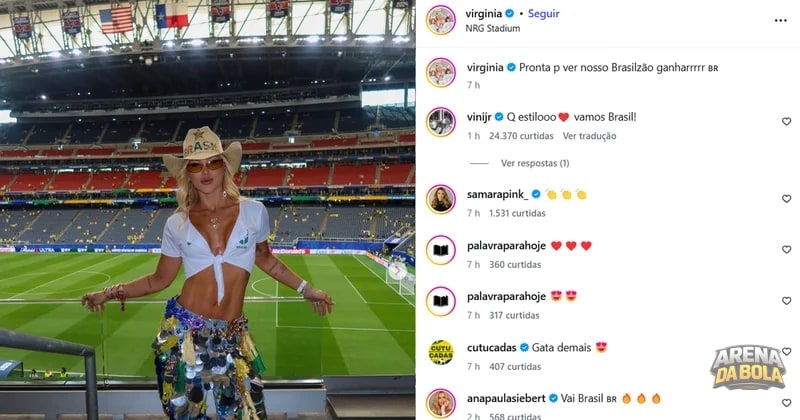Vini Jr elogia look de Virginia após vitória do Brasil sobre o Japão na Copa da Copa 2026