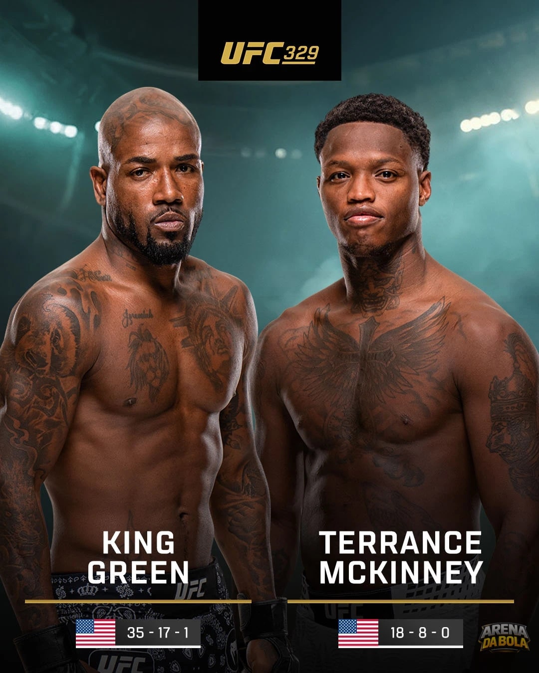 Bobby Green enfrenta Terrance McKinney no card principal do UFC 329