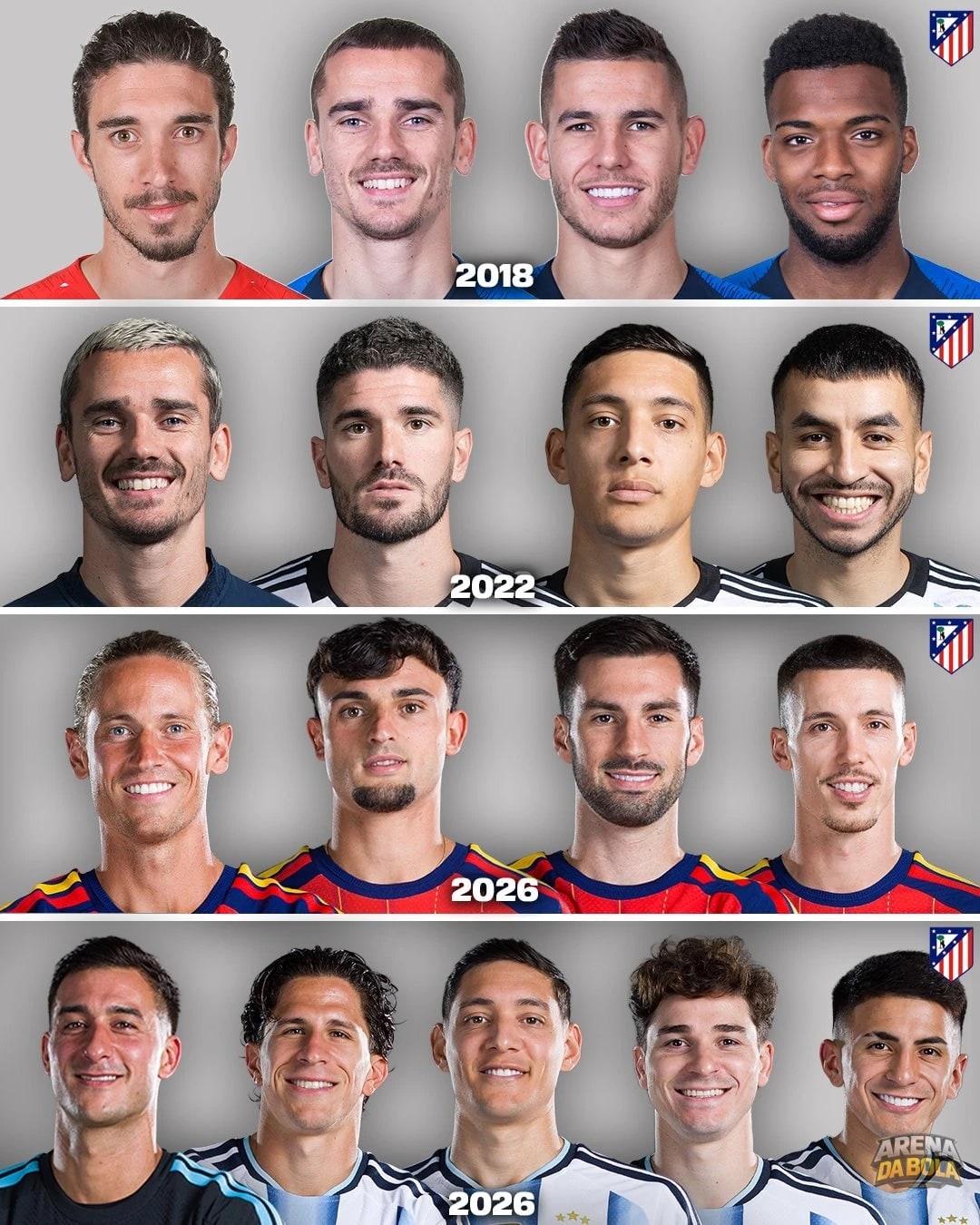 Atlético de Madrid se destaca com nove jogadores nas seleções finalistas da Copa 2026