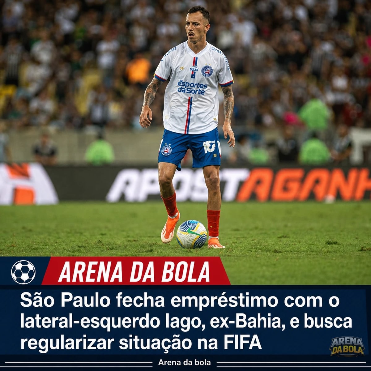 São Paulo fecha empréstimo com o lateral-esquerdo Iago, ex-Bahia, e busca regularizar situação na FIFA