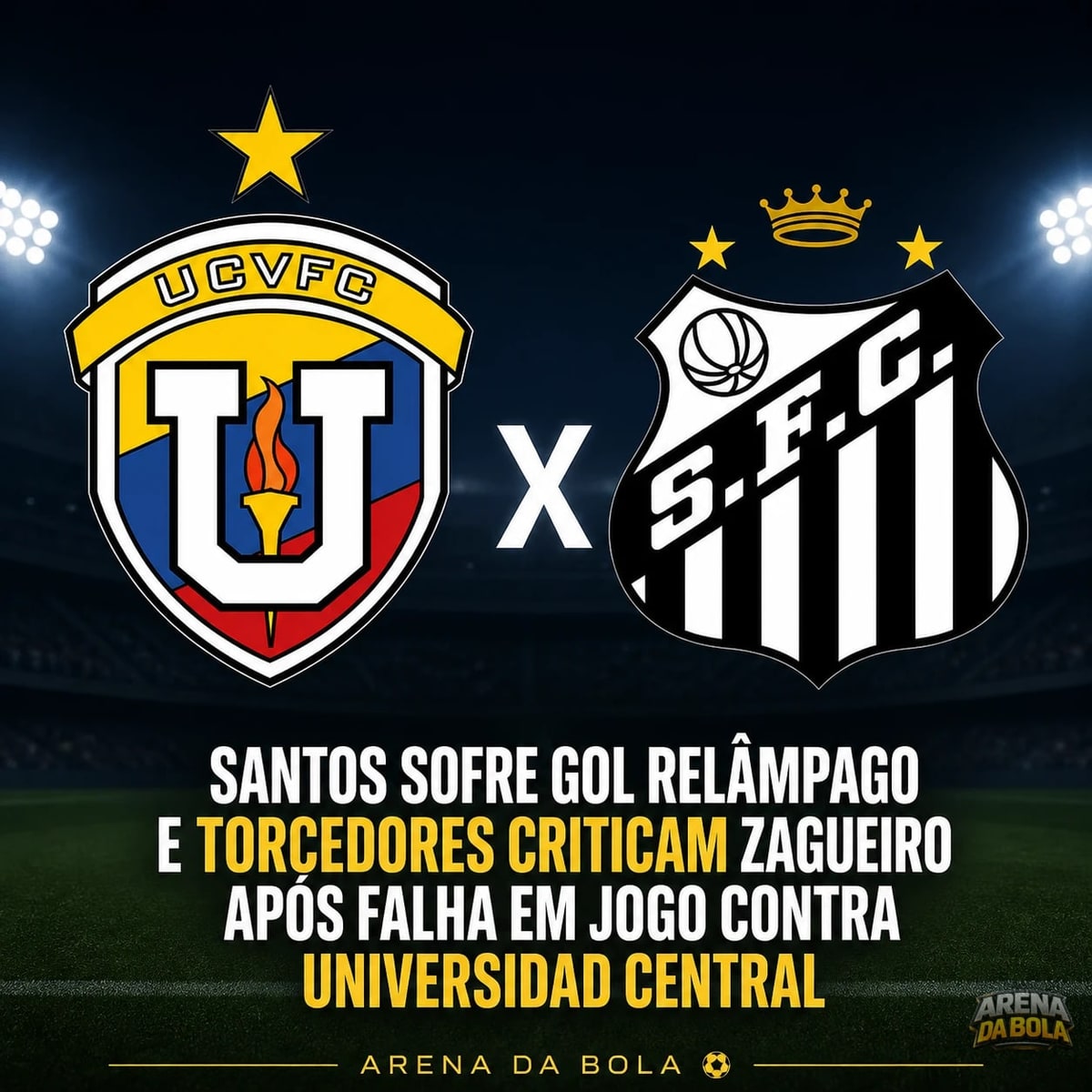 Santos sofre gol relâmpago e torcedores criticam zagueiro após falha em jogo contra Universidad Central