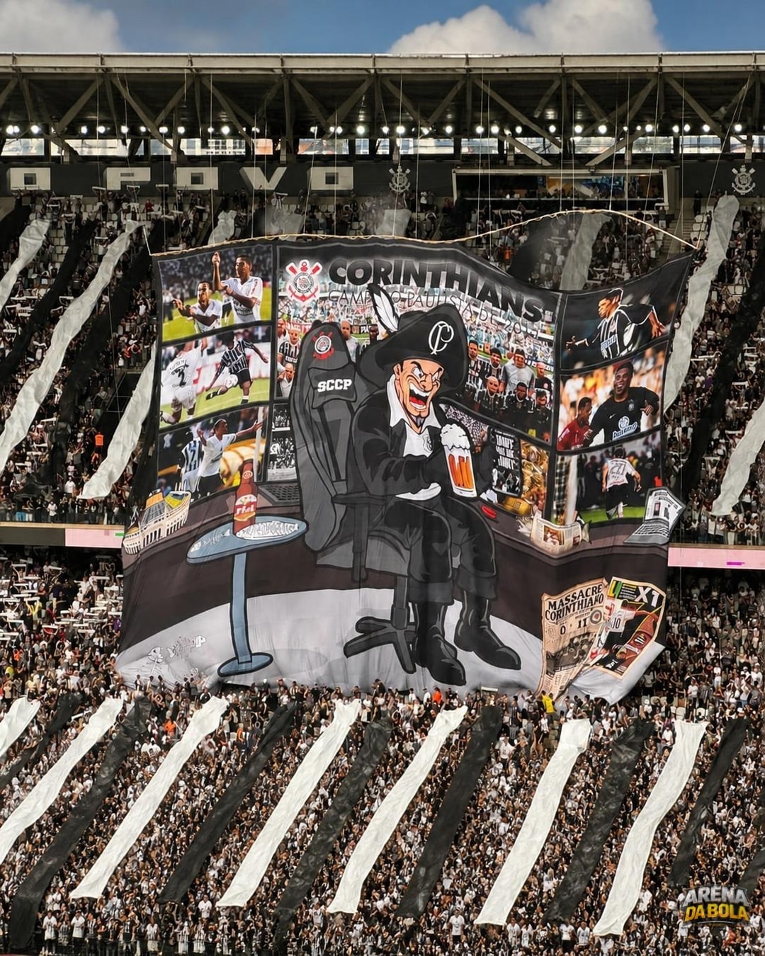 Torcida do Corinthians provoca Santos com mosaico antes do clássico | Brasileirão 2026