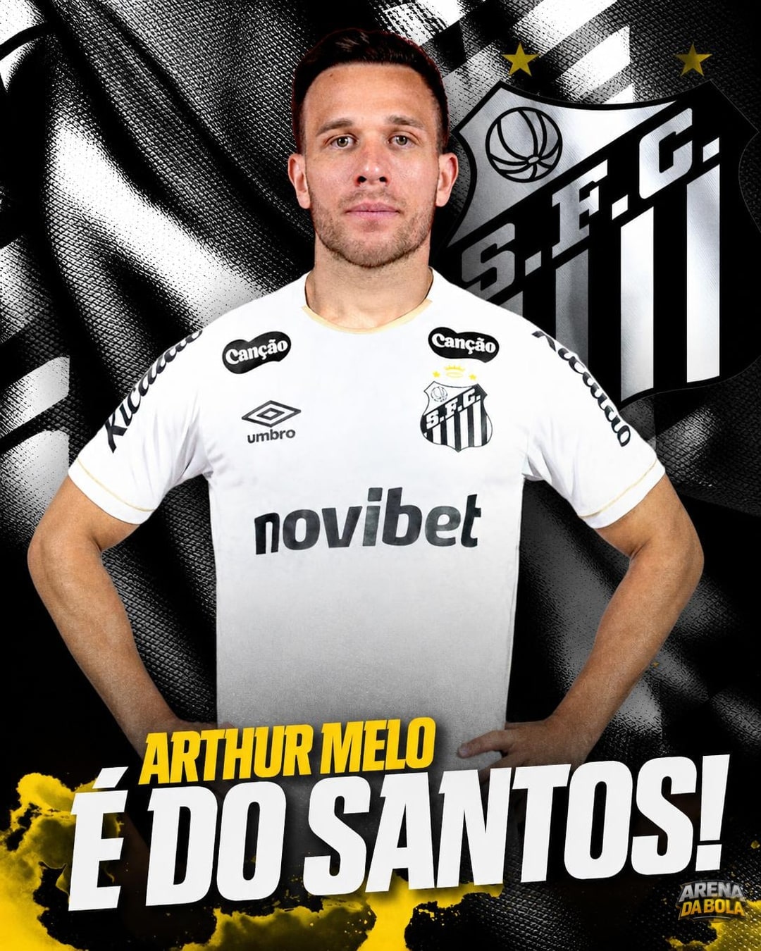 Santos anuncia Arthur Melo, ex-Grêmio, Barcelona e Juventus