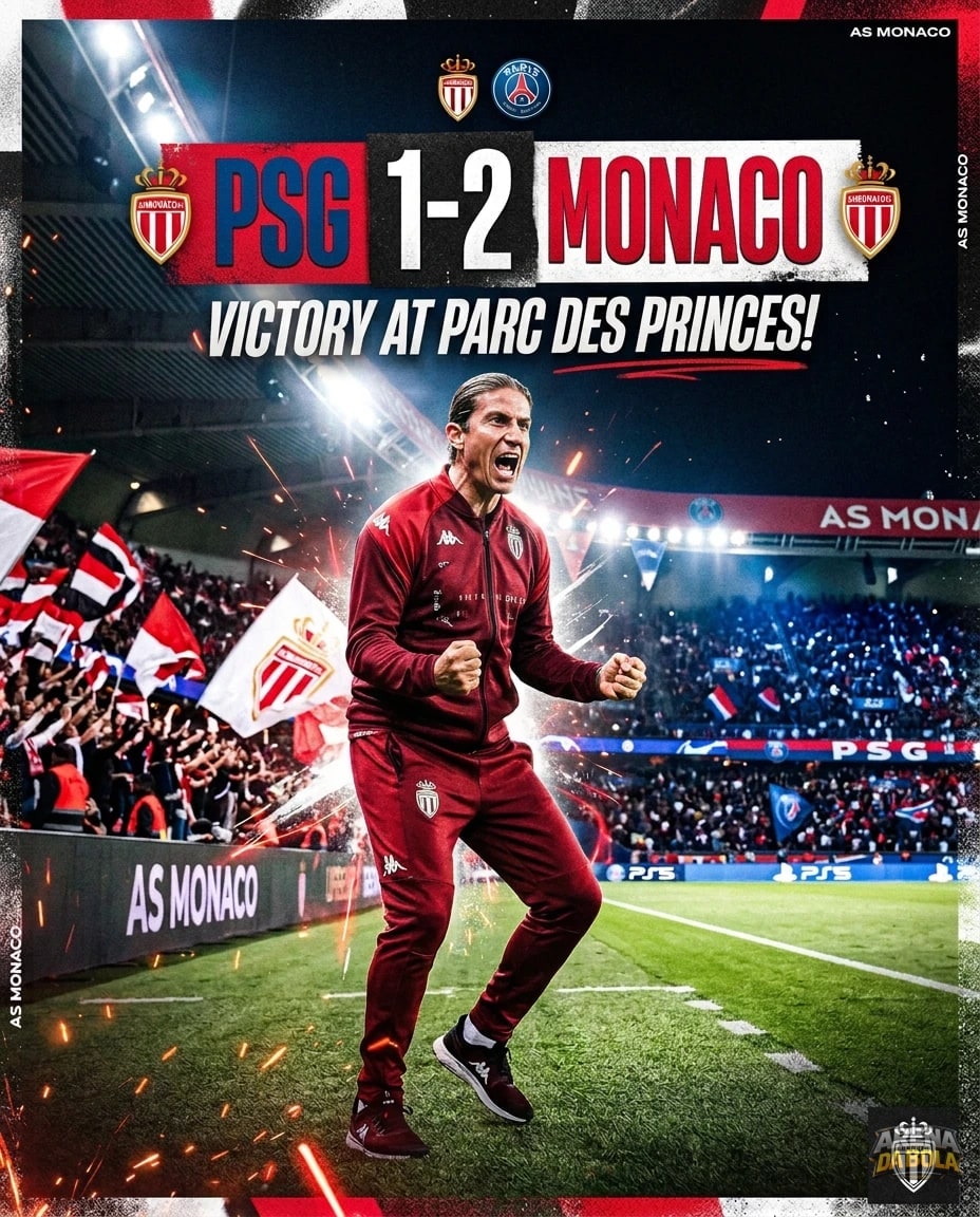 Monaco vence PSG por 2 a 1 e segue invicto com Filipe Luís