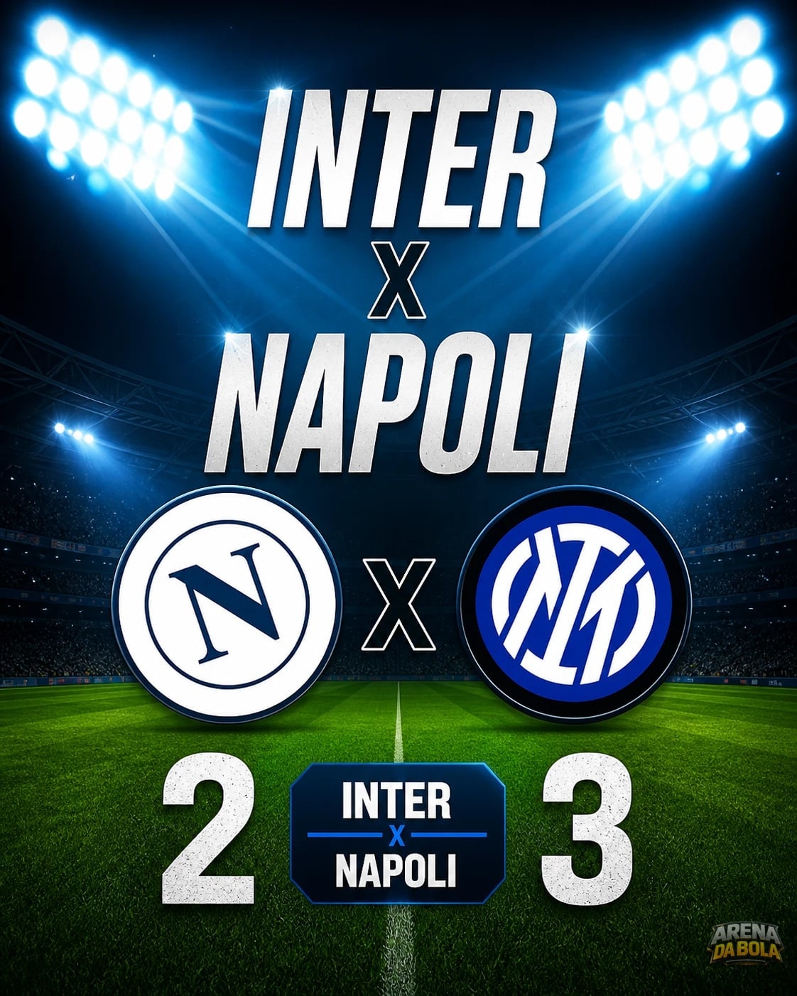 🏁 FIM DE JOGO! Inter vence de virada e bate o Napoli por 3 a 2 pela Serie