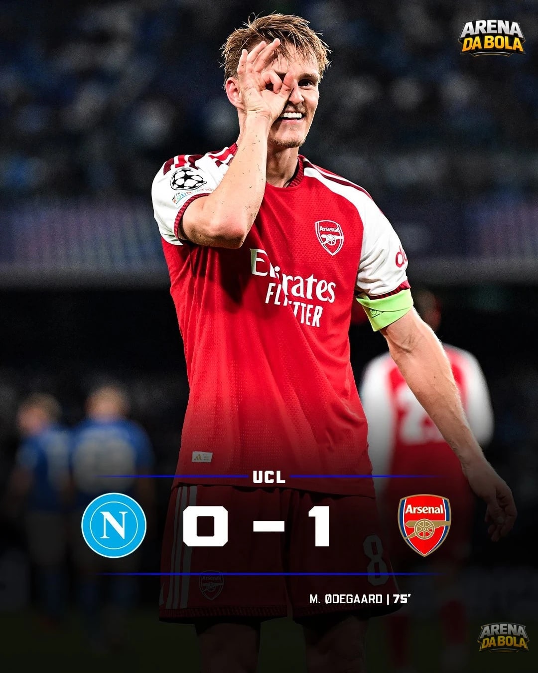 Arsenal vence Napoli fora e mantém campanha perfeita na temporada