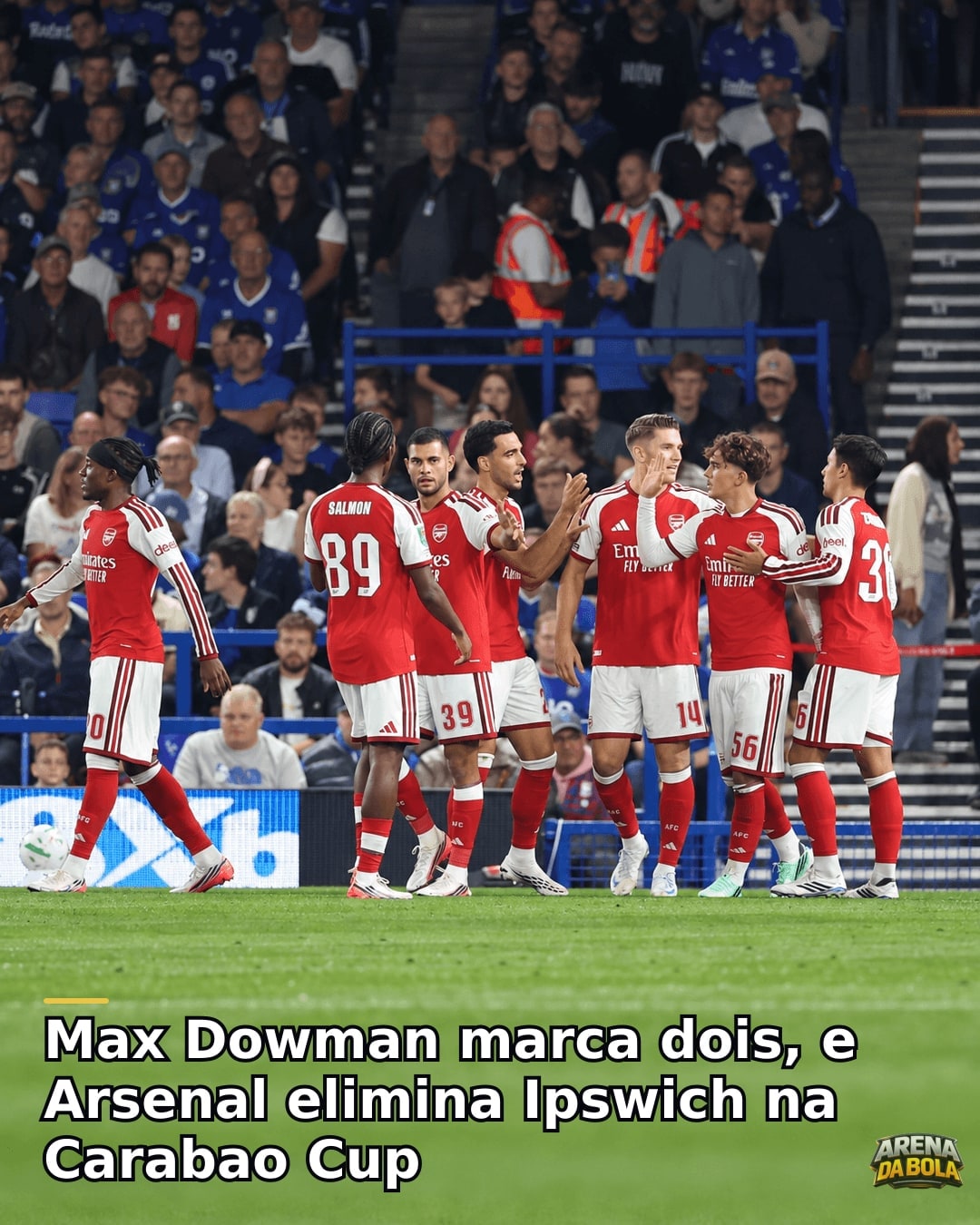 Max Dowman marca dois, e Arsenal elimina Ipswich na Carabao Cup