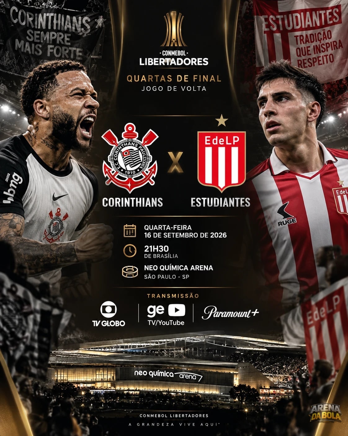 Corinthians x Estudiantes: Timão decide vaga na semifinal da Libertadores em Itaquera