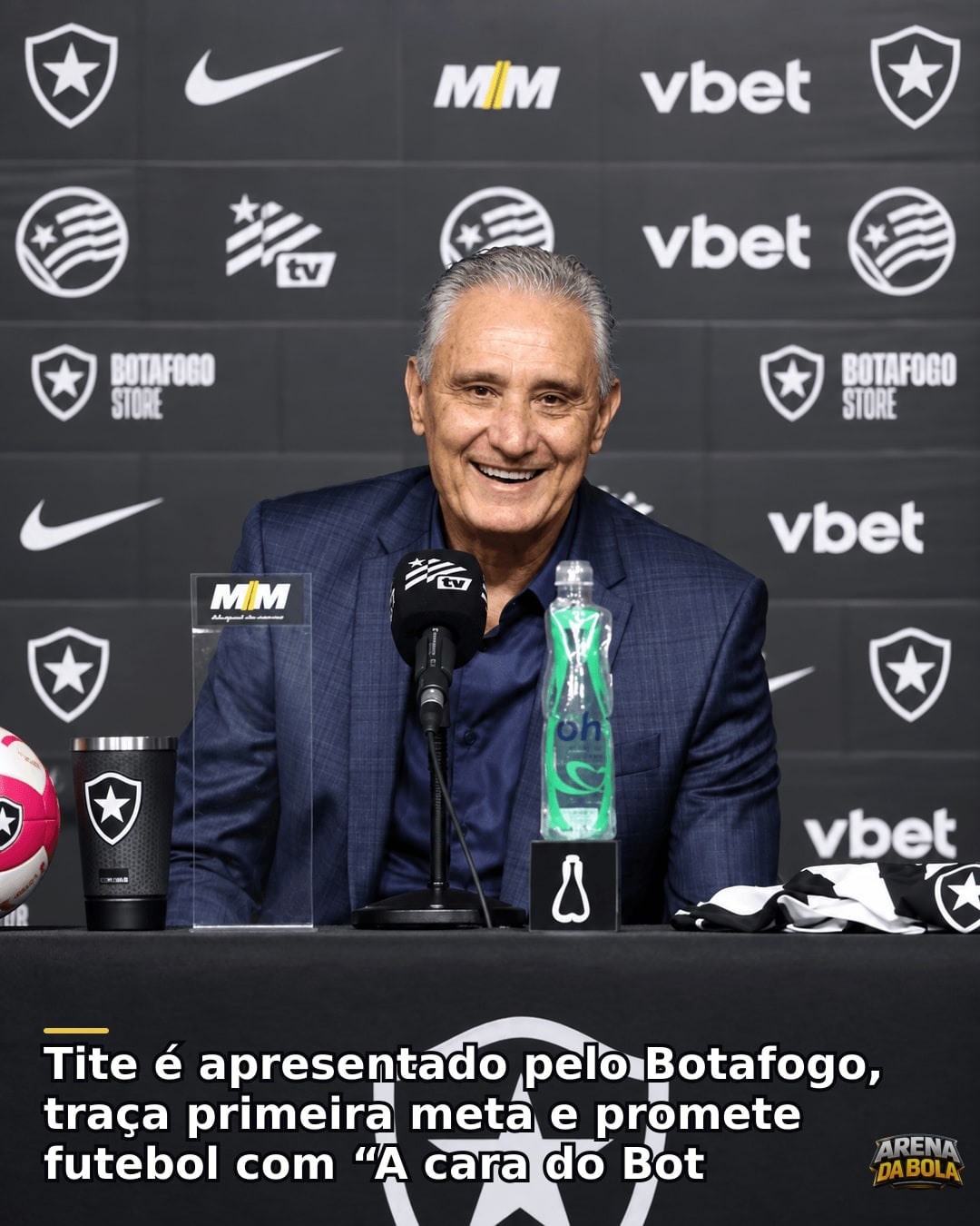 Tite é apresentado pelo Botafogo, traça primeira meta e promete futebol com “A cara do Botafogo”