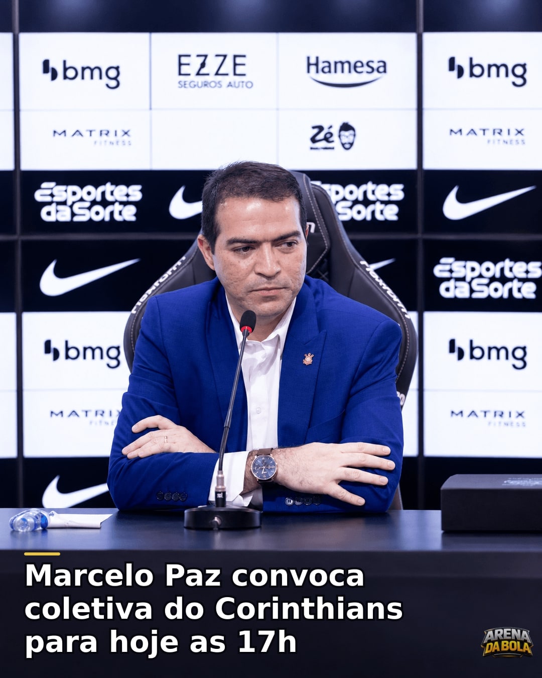 Marcelo Paz convoca coletiva do Corinthians para hoje