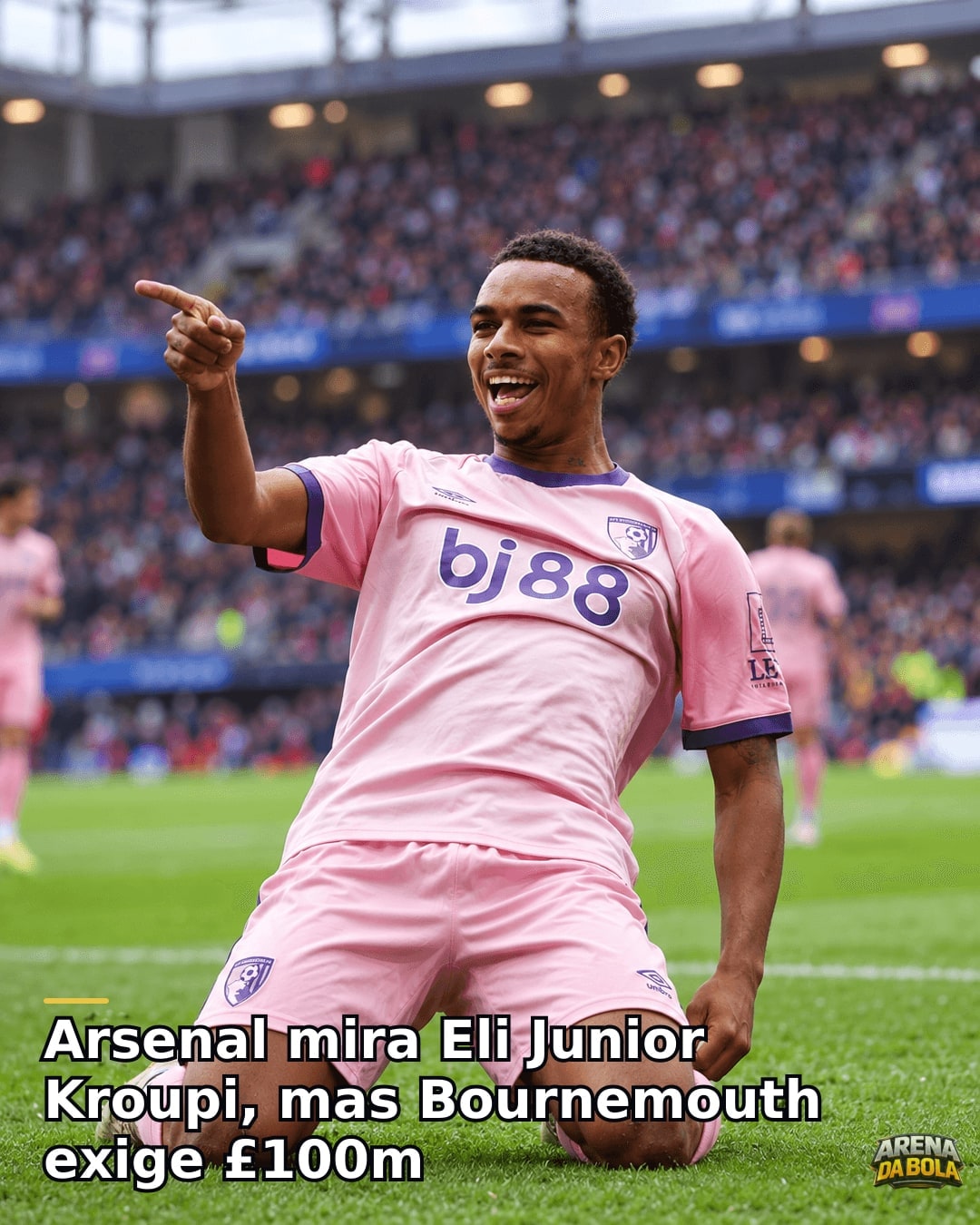 Arsenal mira Eli Junior Kroupi, mas Bournemouth exige £100m
