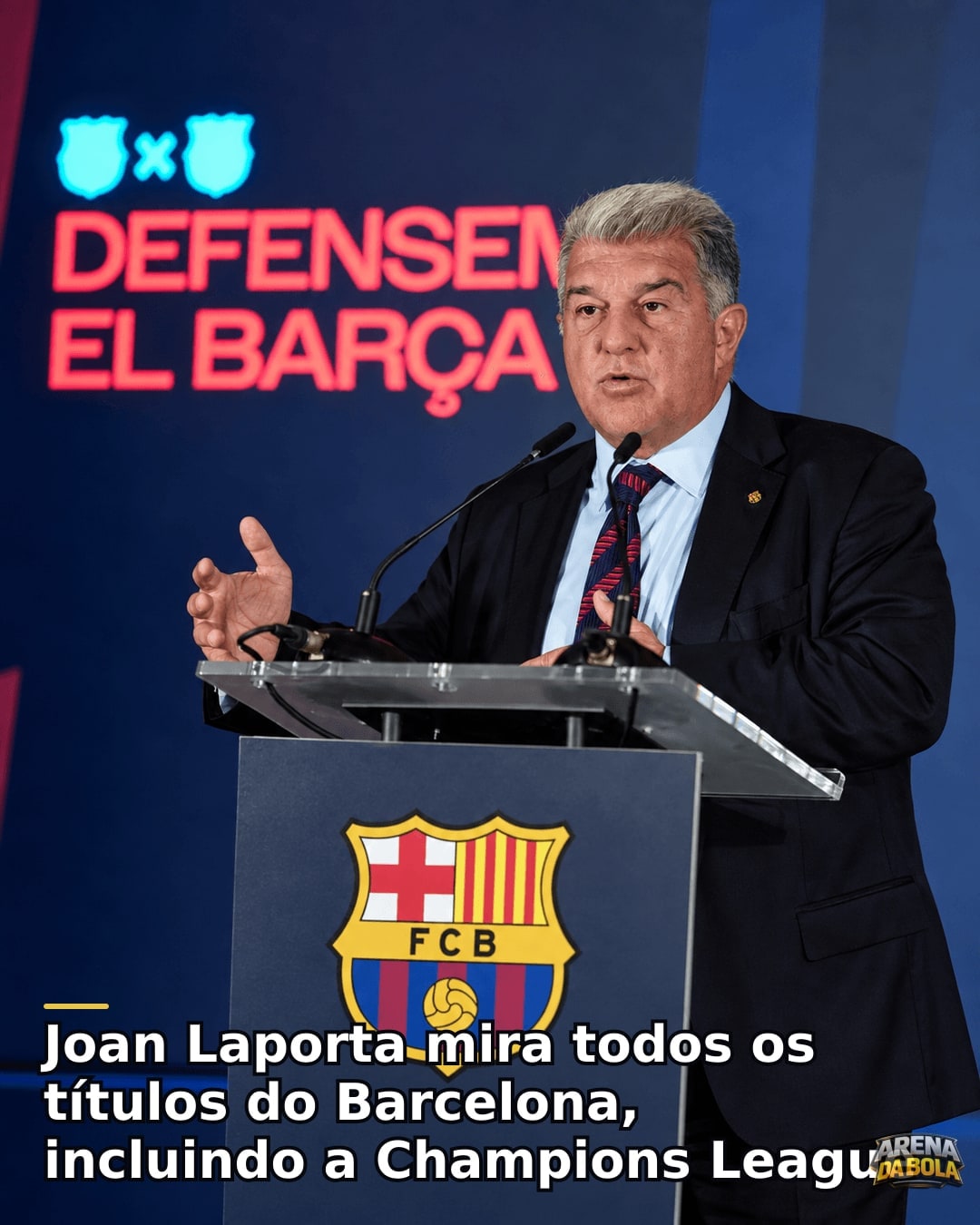 Joan Laporta mira todos os títulos do Barcelona, incluindo a Champions League