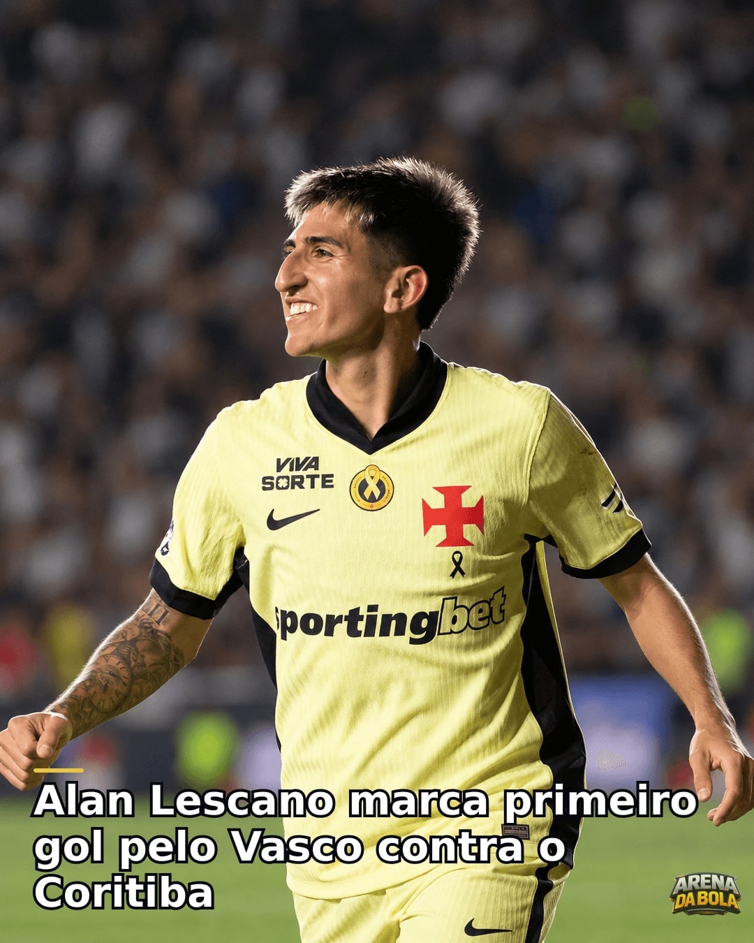 Alan Lescano marca primeiro gol pelo Vasco contra o Coritiba