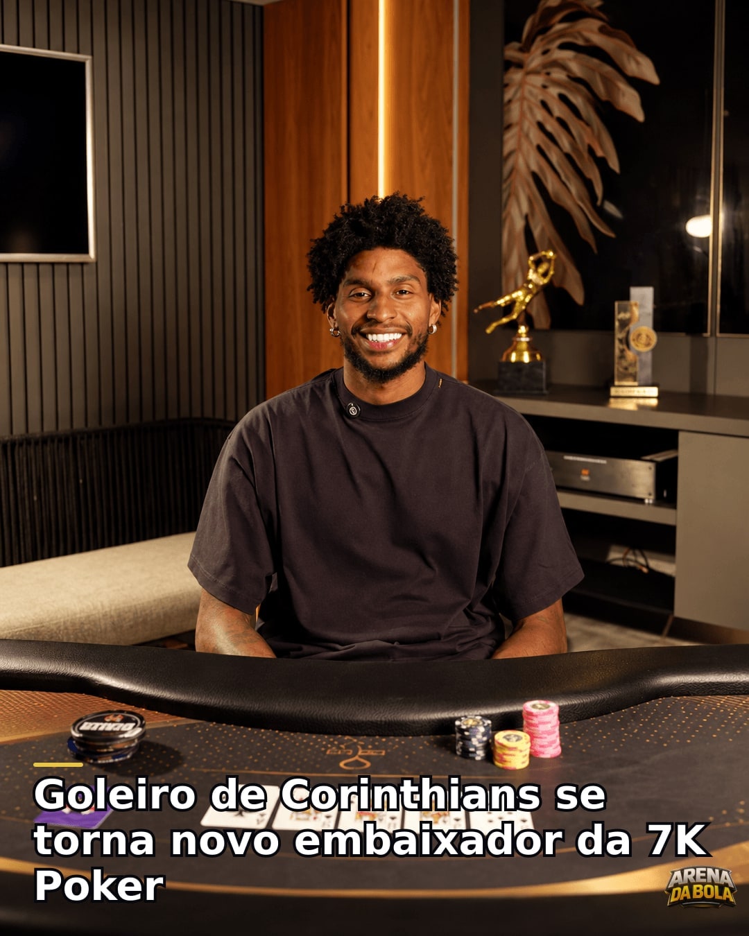 Hugo Souza, do Corinthians, vira embaixador da 7K Poker