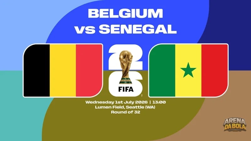 Bélgica enfrenta Senegal na fase de 32 da Copa 2026