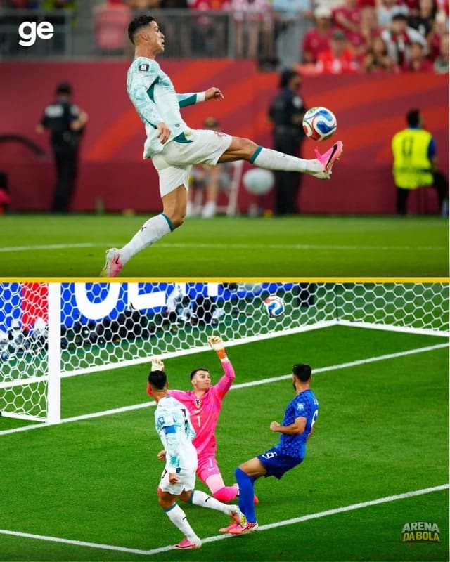 João Cancelo acerta lançamento para Cristiano Ronaldo, mas gol é anulado por impedimento na Copa 2026
