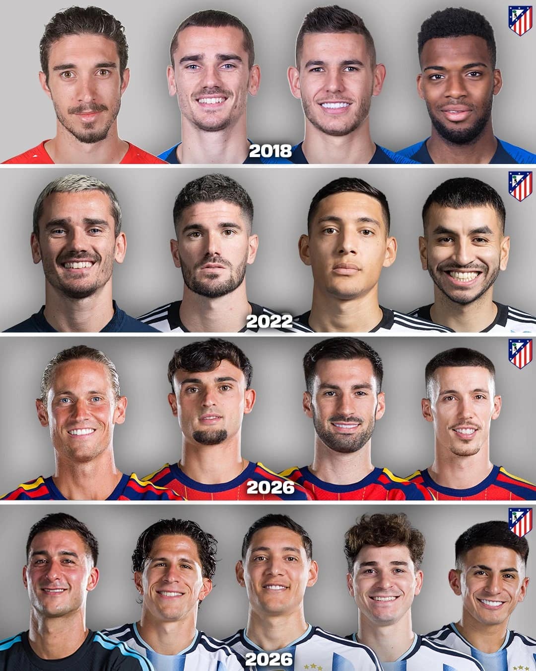 Atlético de Madrid se destaca com nove jogadores nas seleções finalistas da Copa 2026