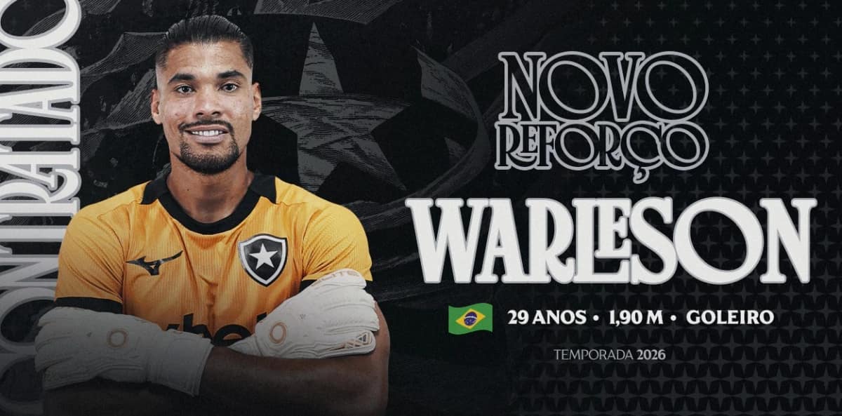 Botafogo contrata goleiro Warleson, ex-Cercle Brugge, até 2029