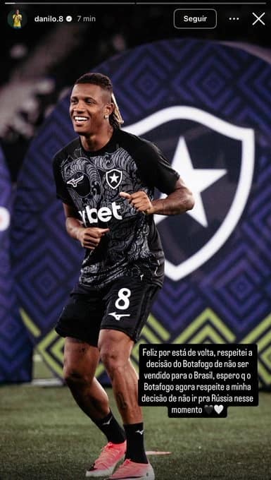 🚨 Danilo, do Botafogo, se manifesta sobre transferência para a Rússia