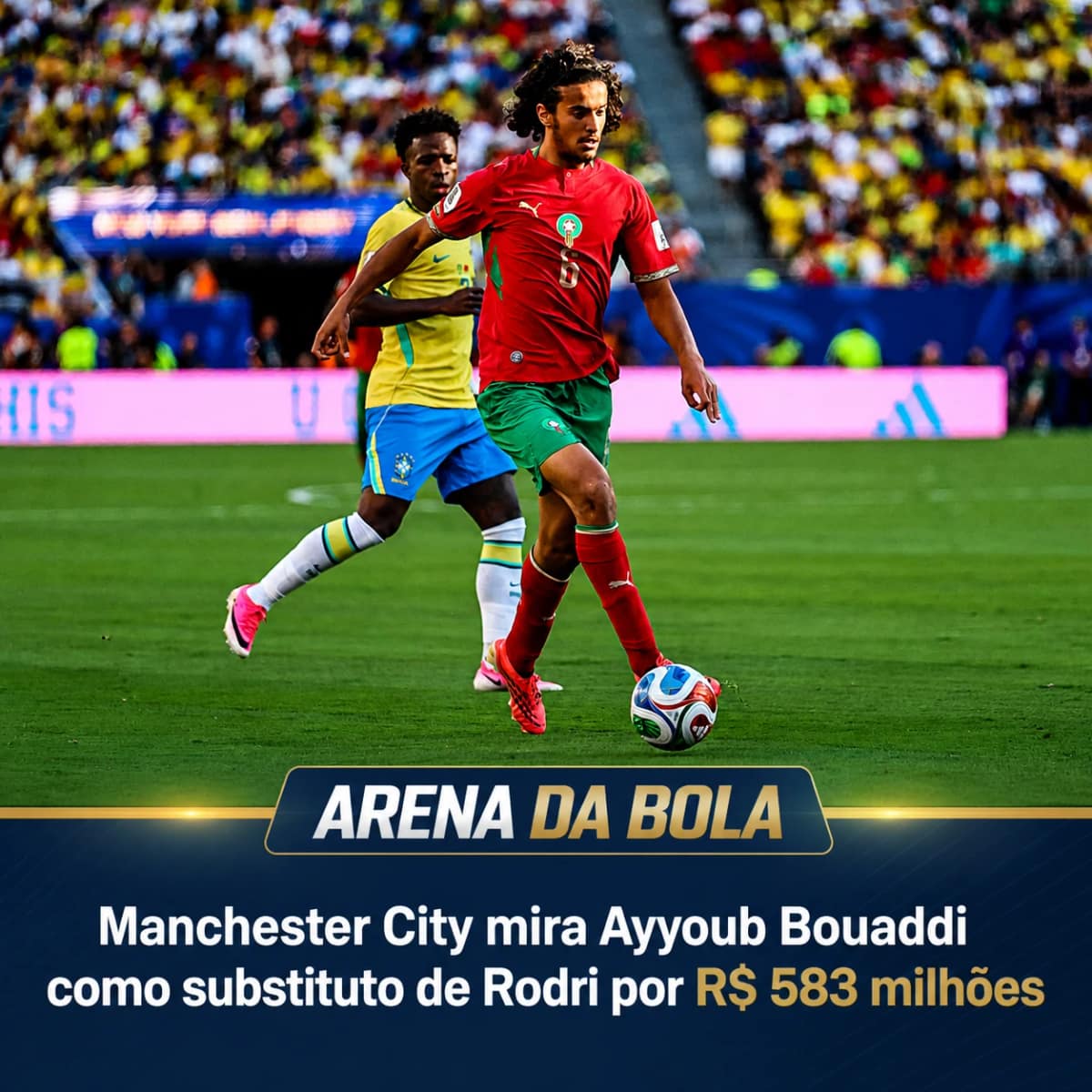 Manchester City mira Ayyoub Bouaddi como substituto de Rodri por R$ 583 milhões