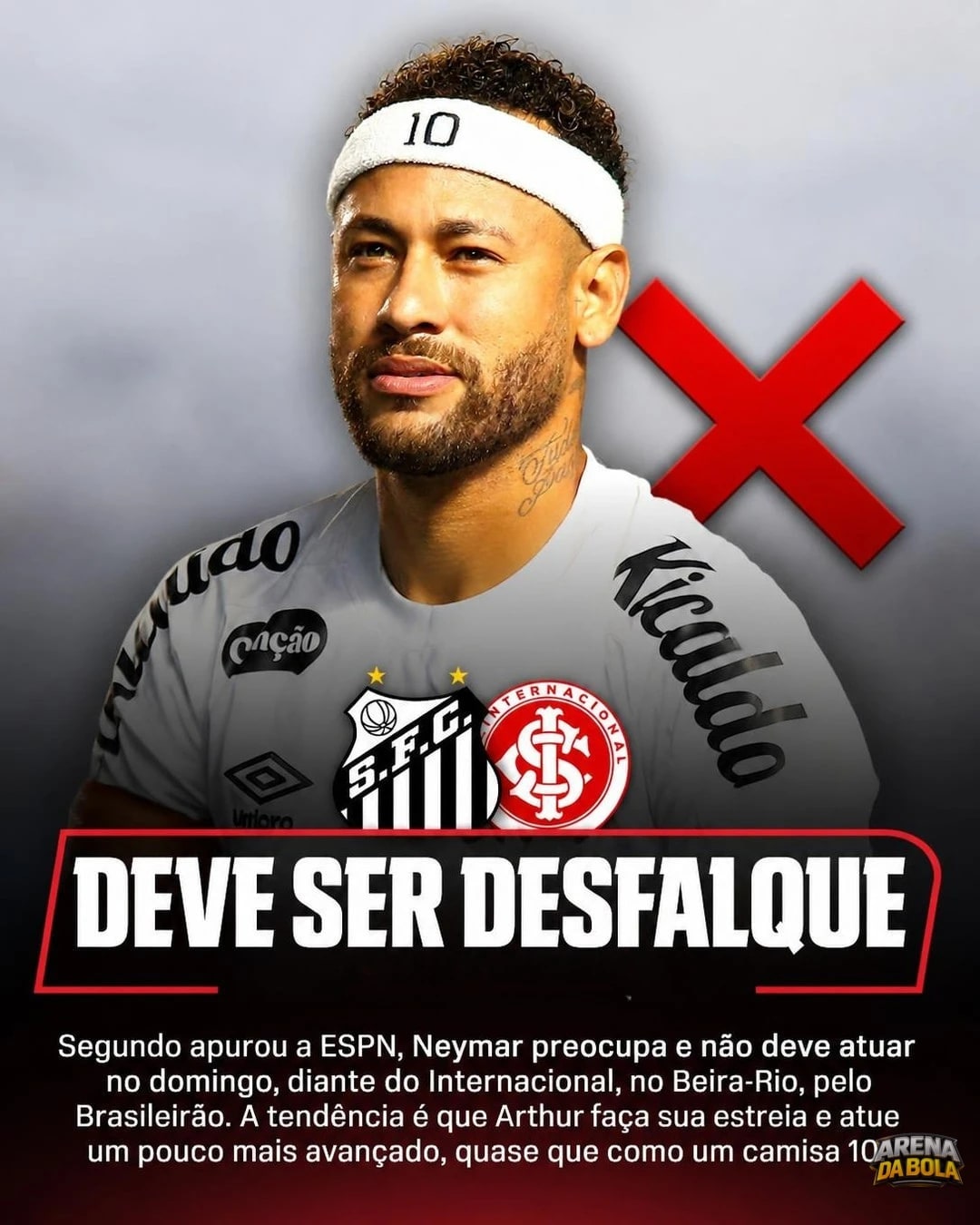 Santos x Palmeiras: Neymar sente a coxa e fará exames após duelo | Brasileirão 2026