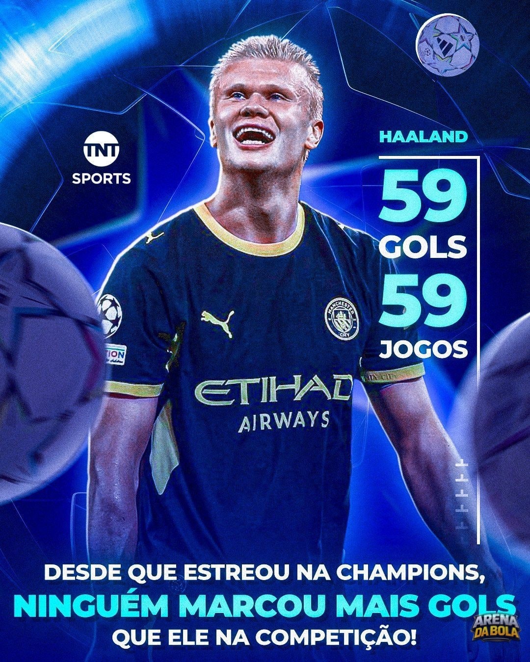 Erling Haaland alcança média impressionante na UEFA Champions League