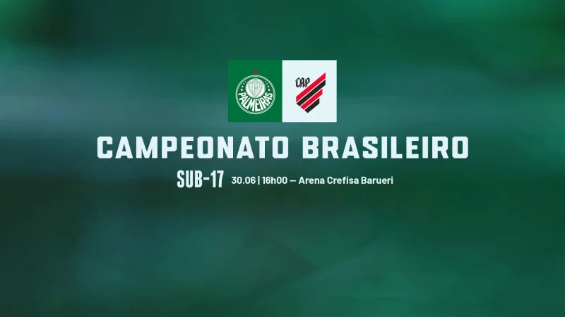 Palmeiras enfrenta Athletico-PR hoje pelo Campeonato Brasileiro Sub-17